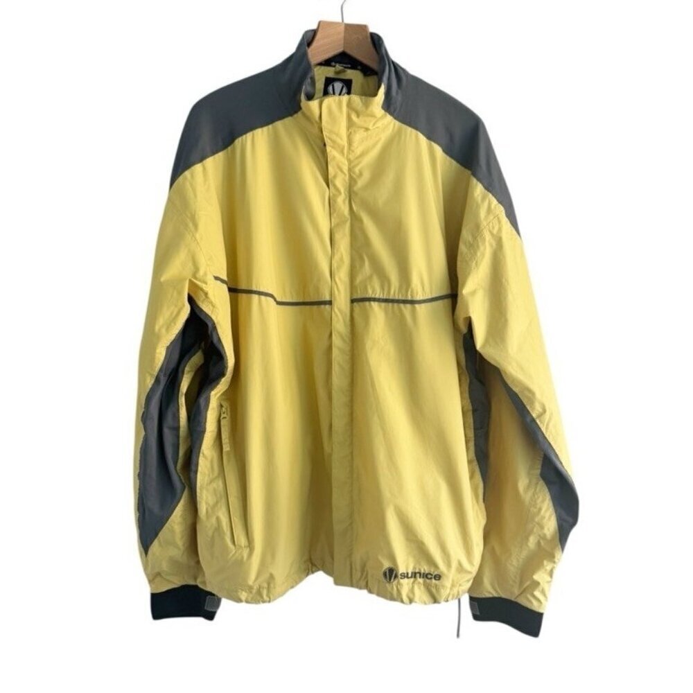 Sunice Mens Sz XXL Typhoon Yellow & Gray Windbreaker Rain Jacket Golf Outdoor